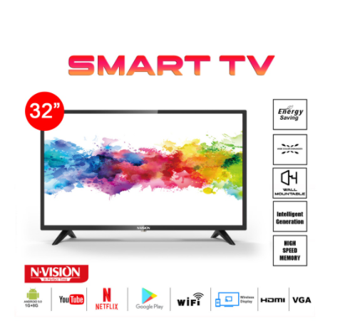 Inplay 32 inch SMART TV Built in ISDB-T Digital Receiver With Youtube Netflix ANDROID 11.0 System + Key Board