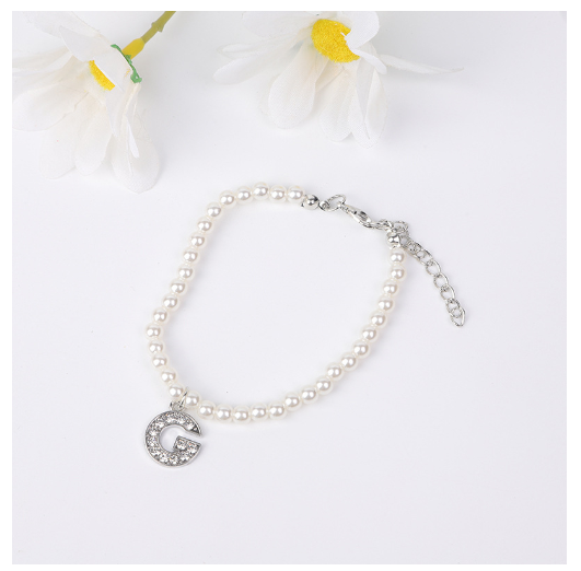26 Letters Alphabet Initials Pearl Beaded Bracelet Bangle Women Jewelry Gift New