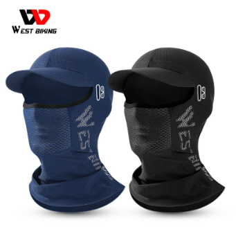 WEST BIKING Cycling Cap With Brim Ice Fabric Anti Uv Balaclava Glasses Hole Men Women Bicycle Face Mask