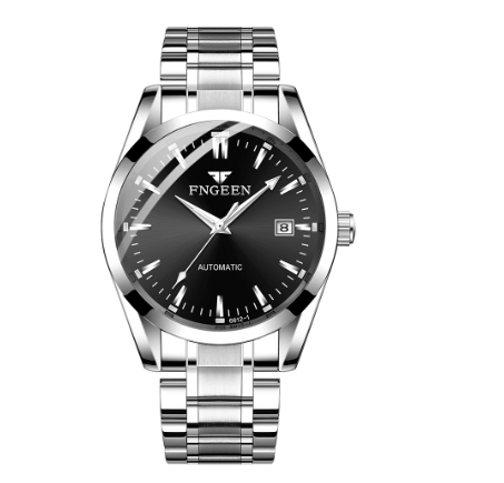 FNGEEN 6612-1 Men's Automatic Mechanical Watch SILVER  BLACK