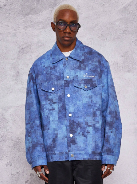 SUMWON Oversized Western Jacket With All Over Print