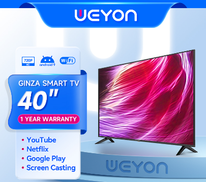 NEW GINZA 40 Inch Slim HD Smart TV Android 9.0 WITH FREE BRACKET