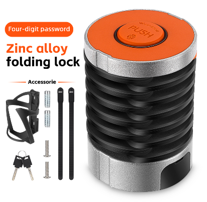 WEST BIKING BIKING Bicycle Folding Lock Password High Security Electric Bike Scooter Lock Anti-Theft Foldable Key Lock