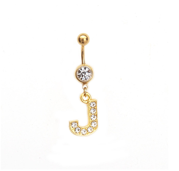 Body Piercing Drop Dangle Belly Button Rings Navel 26 Letter Ring Jewelry Sexy J
