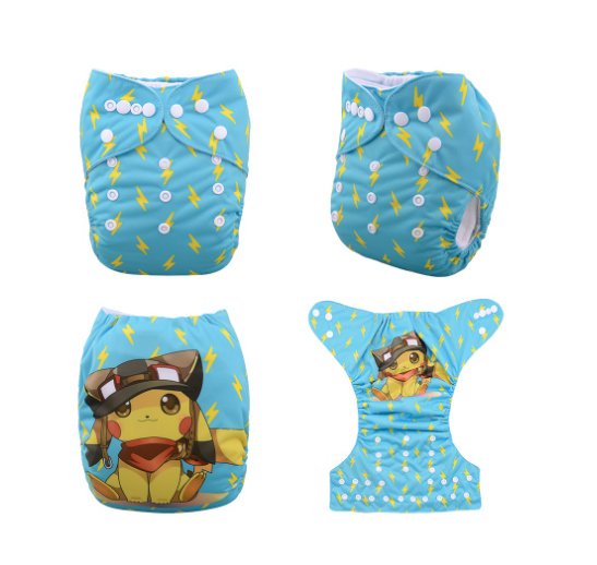 Alva Baby Cloth Diapers Washable Reusable Real Cloth Pocket Nappy Diaper Only No Insert For 3-15kg 6.6-33.1Ibs Baby And Newborn D11