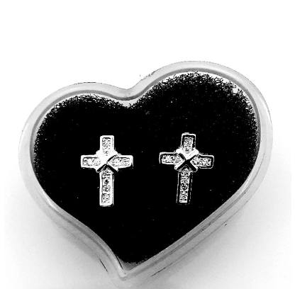 Unisilver 925 Sterling Silver Cross Earrings Studs
