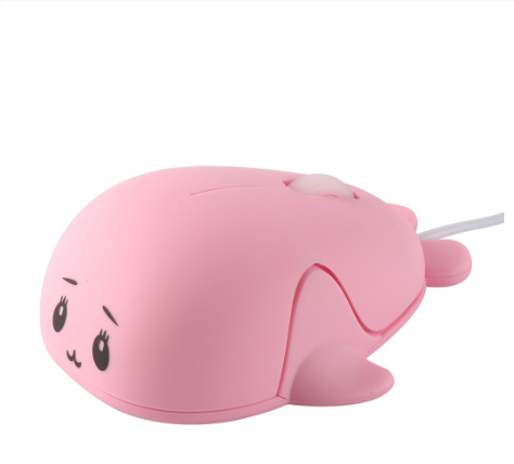 Mini Wired Mouse Cute Dolphin Design Ergonomic Mouse 1600 DPI Optical USB Pink Creative Girl Gift Portable Mice For PC Laptop