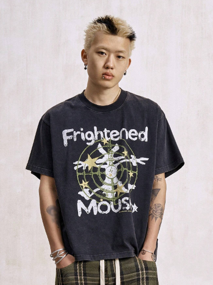 Remedy Summer American Retro Style Boxy Loose Fit T-Shirt, Cool & Breathable Short Sleeve Tee For Men