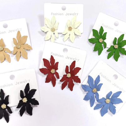 Korean  Flower Style Earrings  Suitable for summer