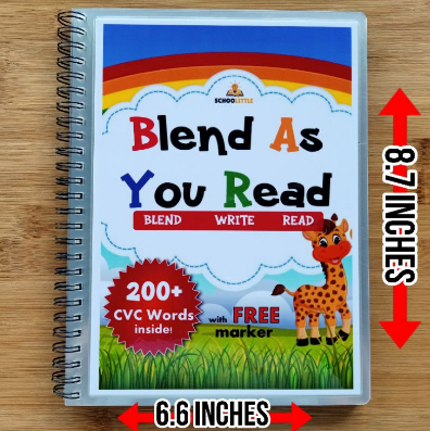 CVC Laminated Reading Book  Blend As You Read Reading Material for Beginner Write and Wipe