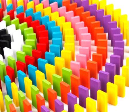 120pcs Rainbow Wooden Domino Blocks