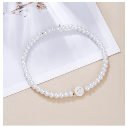 26 Letter Pearl Bracelet for Women Men Fashion Handmade Elastic Friendship Wristband Gift Jewelry G