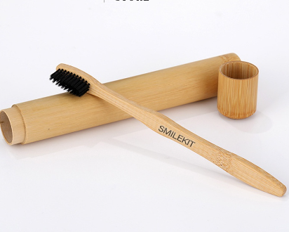 Smilekit Natural Eco-Friendly Bamboo Toothbrush Soft Bristle Portable Travel Toothbrush (5PCS)