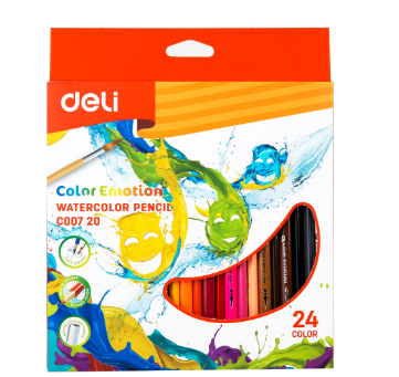 Deli EC00720 Watercolor Pencil or Colored Pencil 24 Colors 1PC