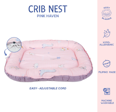 Kozy Blankie Pink Haven - 1 Cotton Portable Crib Baby Nest