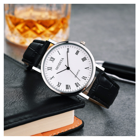 Men Casual Quartz Watch with Stainless Steel Strap M1