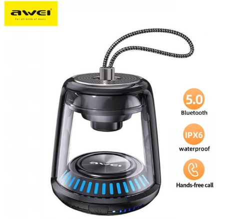 Awei Y666 TWS Bluetooth V5.0 IPX6 Waterproof 360° Stereo Sound Mini Portable Wireless Speaker