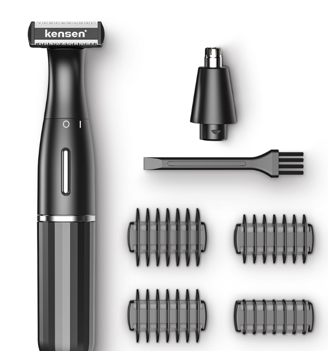 Kensen 2 In 1 Rechargable Electric Shaver With Travel Lock Waterproof Razor Nose Trimmer Beard Hair Clipper Portable Travel Shaver