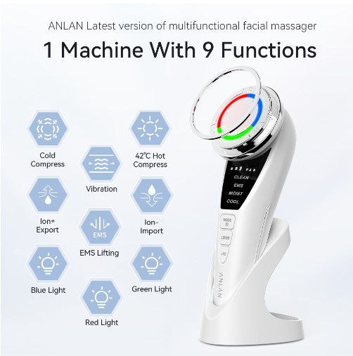 Upgrade Ems Facial Massager Led Light Therapy Sonic Vibration Anti Wrinkle Hot Cool Treatment Skin Care Beauty Device Upgrade Ems Facial Massager Led Light Therapy Sonic Vibration Anti Wrinkle Hot Cool Treatment Skin Care Beauty Device
