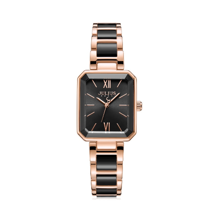 Julius Korean niche square white ceramic watch women's fashion waterproof quartz watch JA-1273 2