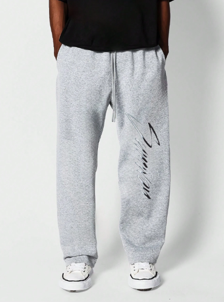 SUMWON Drop Crotch Jogger With Letter Graphic Print