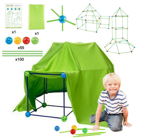 Building Toys Fort Building Kit Indoor Outdoor Play Tent for Kids Construction Toys