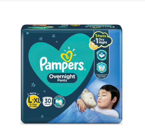 Pampers Overnight Pants Diapers Large 30s x 1 pack (30 pcs) - 10-15kg