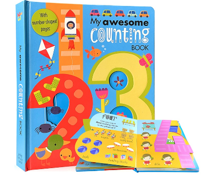 My Awesome Counting 1-20 Book Early Educational Picture Book for Kids Baby with Number-shaped Pages