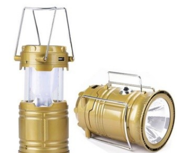 6 LED Solar Power Camping Lantern Light Hiking Flashlight
