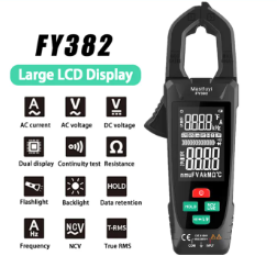 Mastfuyi FY382 Digital Clamp Meter Tester 9999 Counts Multi Tester Ditgital Current Clamp Meters Diagnostic Tool Resistance Tester Test DC/AC Multimeter
