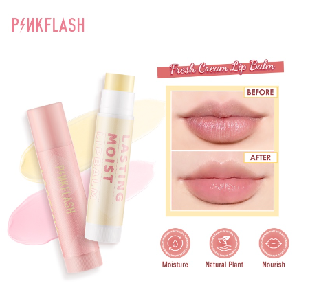 PINKFLASH Lip Care Natural Cream Lip Balm Lasting Moist Soft Lips Moisturizing Night Lip BalmFresh Skincare Beauty Cruelty-Free