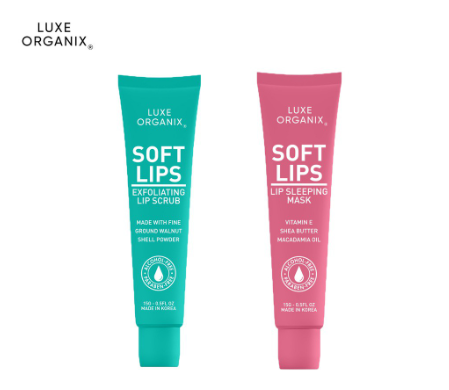 Luxe Organics Soft Lips Lip Exfoliating Scrub 15g + Lip Sleeping Mask 15g