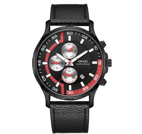 SMAEL 9601 Waterproof Men Watches Top Brand Luxury Sport Chronograph Quartz Watch Men Fashion Leather Date Clock 003