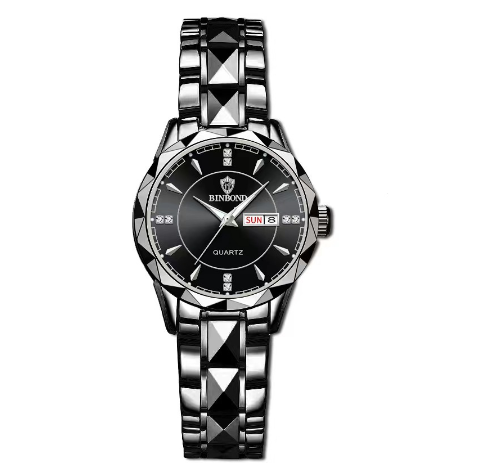 Binbond Fashion Luxury Stainless Steel Waterproof Men Unique Business Watch Dual Calendar Gold Luminous Quartz Wrist Watch F0010