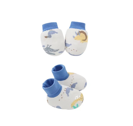 Baby Mittens and Booties Set Newborn Infant Cotton Mitten Set M6