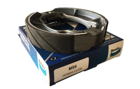 Bendix Motorcycle Brake Shoe For Honda Tmx Supremo 150 (Front/Rear), Scoopy, Airblade, PCX 150 - Ms6