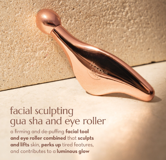 Happy Skin Facial Sculpting Gua Sha & Eye Roller (De-puff + Lift + Contour)