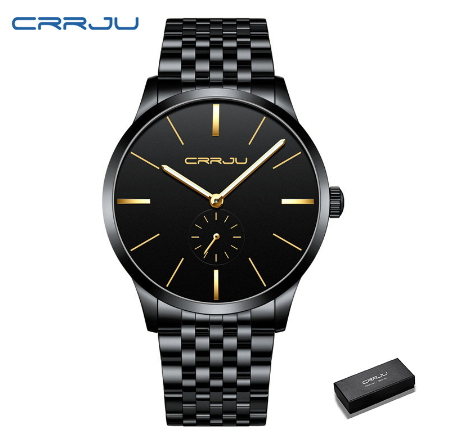 CRRJU men's watch casual fashion simple design quartz movement business style sports waterproof 2166 M09