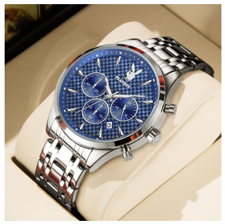 Playboy Watch For Men Waterproof Luminous with Calendar Chronograph Stainless Steel Strap Classic Fashion Style Men's Watch