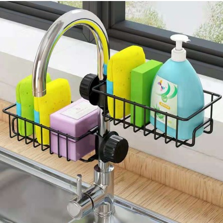 Stainless Steel Sink Faucet Hanging Storage Rack Holder Sponge Bathroom Kitchen Shelf Drain Dry Towel