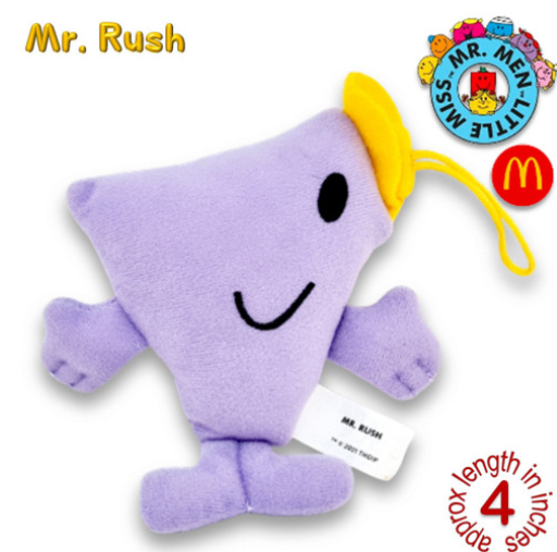 Mr Men Little Miss 2001 McDo Hanging Plushies Bag Charm Stuffed Toys M34