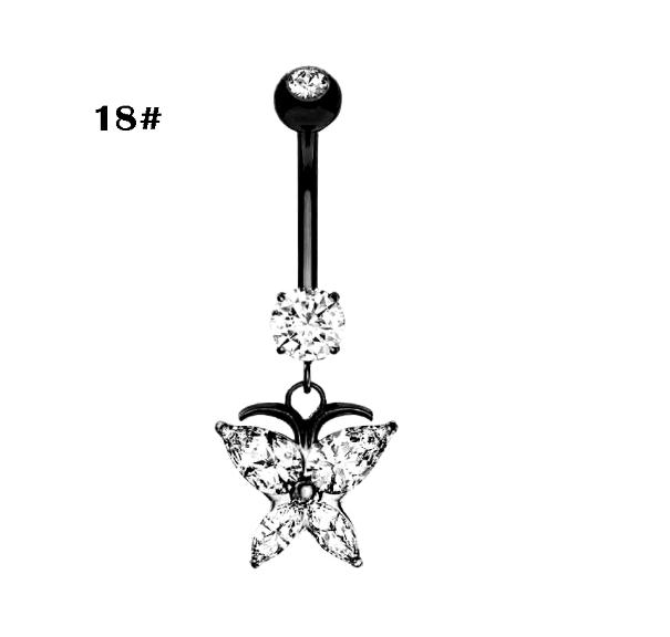 Moon Belly Button Ring Heart Shaped Black Belly Button Ring Button Nail b18