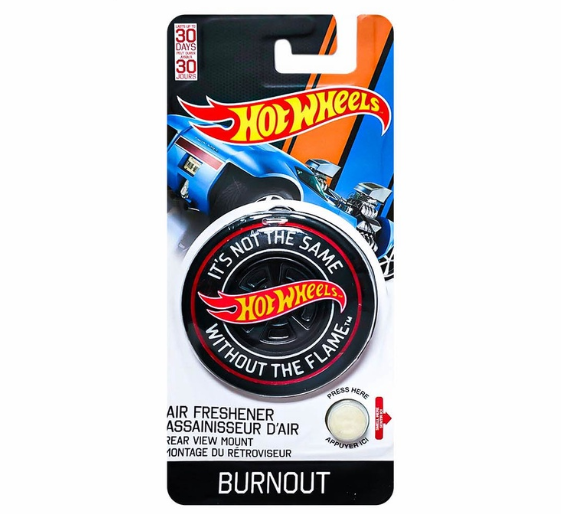 Hot Wheels 3D Air Freshener Vent Mount 21g AF532321 (Burnout) Car Freshener, Hang From Rear-View
