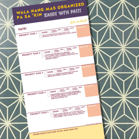 Organized WFH - Daily Planner Notepad by Inky Livie (60 Leaves)