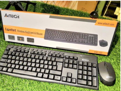 A4Tech KM-100 KM100 KM 100 Combo Wireless Keyboard Wireless Mouse Set