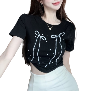 Lovito Women Basic T-Shirt LNE24060 (Black)