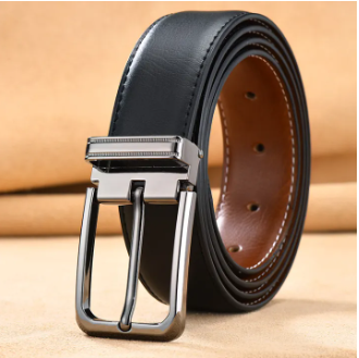 Baellerry Reversible Genuine Leather Classic Pin Buckle Belts Double-Sided Cowhide Business Jeans Suits Cowhide Belt