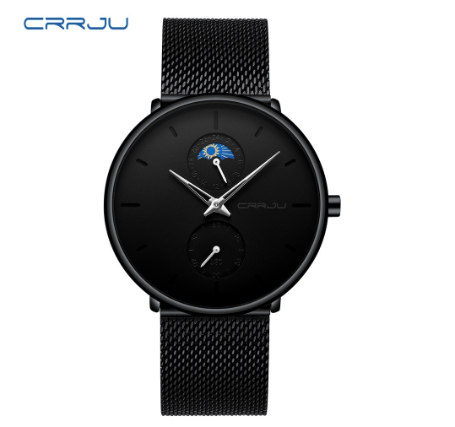 CRRJU Men's Watch Original Brand Multifunctional Fashion Business Analog Quartz Stainless Steel Waterproof 2263 X SILVER