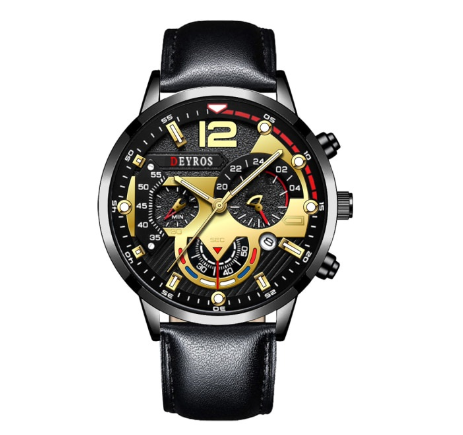 DEYROS Men's Waterproof Quartz Business Wacthes Black Stainless Steel Analog Original Wristwatch Men Watch Relo Ng Kalalakihan 9