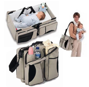 Travel Baby Bag Crib Mommy Bag 2-in-1 Multifunctional Backpack Diaper Bag Crib Mummy Backpack
